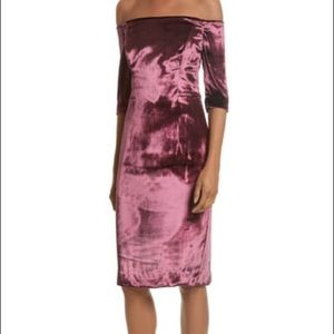 NWT Milly Off the Shoulder Velvet Cocktail dress
